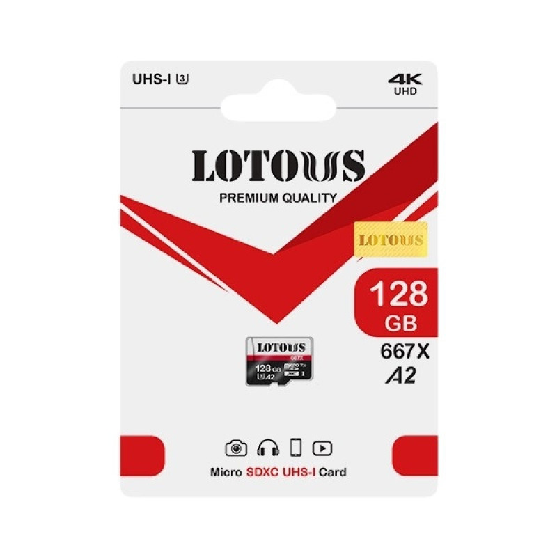 کارت حافظه micro SD XC لوتوس مدل A2 استاندارد UHS-I سرعت 667X ظرفیت 128 گیگابایت