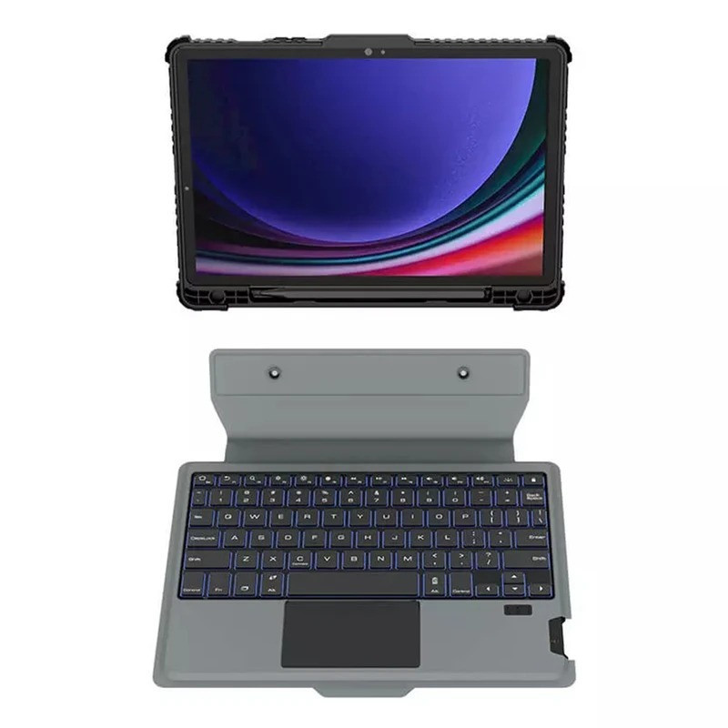 کیف کلاسوری کیبورد دار نیلکین مدل Bumper Combo Backlit مناسب برای تبلت سامسونگ Galaxy Tab S10 Plus  S9 Plus