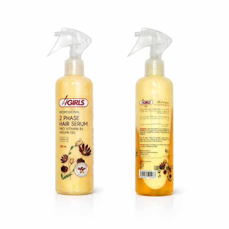 سرم دوفاز مو 4گرلز مدل Argan B5 حجم 250 میلی لیتر