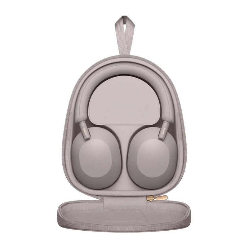 هدفون بی‌سیم سونی مدل WH-1000XM5 با نویز کنسلینگ فعال (ANC)، درگاه شارژ USB Type-C، دارای 4 میکروفون با فناوری Beamforming، پشتیبانی از دستیار صوتی، قابلیت اتصال همزمان به دو دستگاه