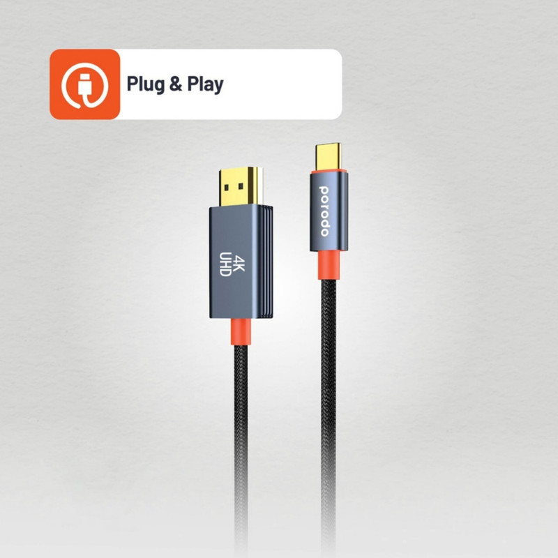 کابل تبدیل HDMI به USB-C پرودو مدل Woven Braided طول 2 متر