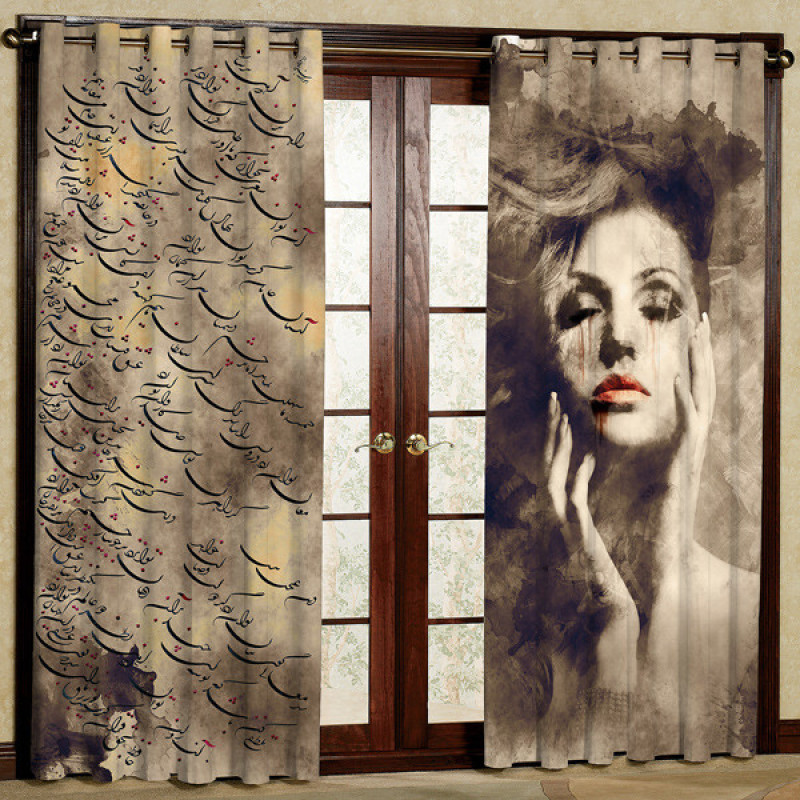 پرده پانچی مدل مخمل کد 6290 سایز 280x140 سانتی متر