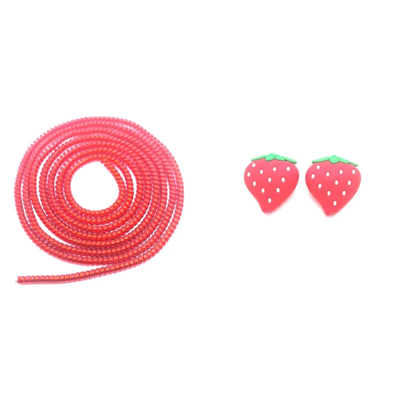 محافظ کابل شارژ و هندزفری مدل Strawberry44 بسته سه عددی