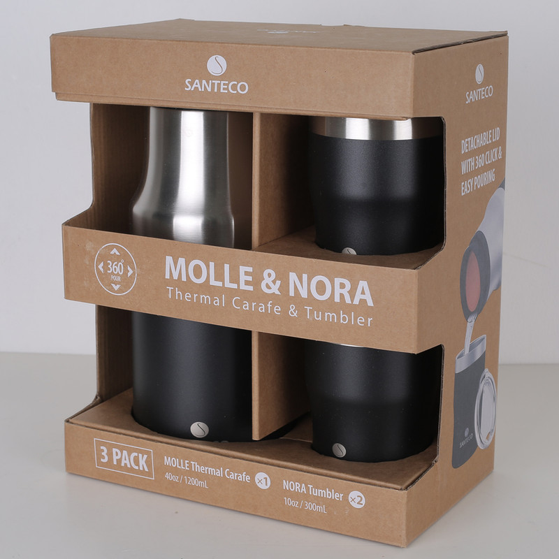 فلاسک سانتکو مدل Molle and Nora به همراه 2 عدد لیوان گنجایش 1.2 لیتر