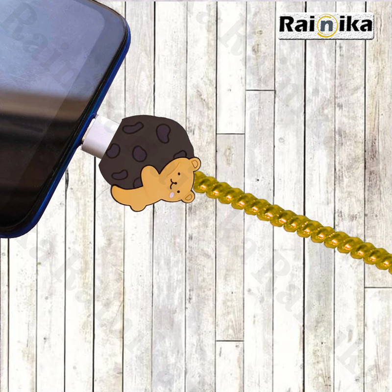 محافظ کابل شارژر دیواری رینیکا مدل Teddy Biscuit BA مناسب برای شارژر اپل 20 وات ba مجموعه 5 عددی