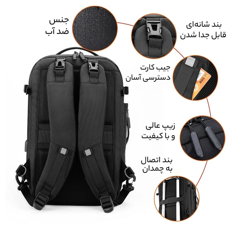 کوله پشتی لپ تاپ آرتیک هانتر مدل B00382 مناسب برای لپ تاپ 16 تا 17 اینچی