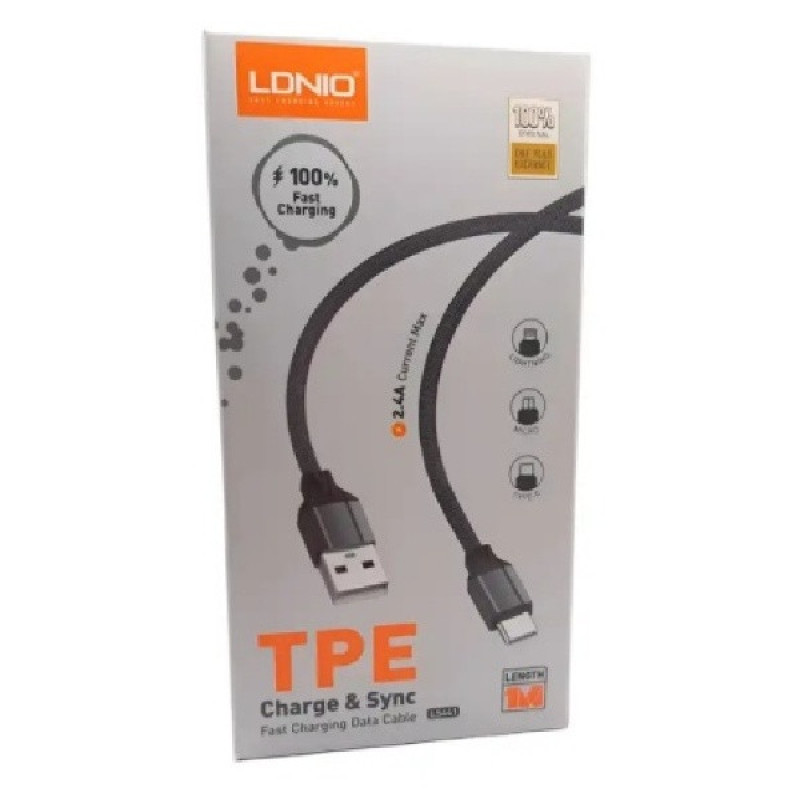 کابل تبدیل USB به USB-C  الدینیو مدل LS441 طول 1 متر