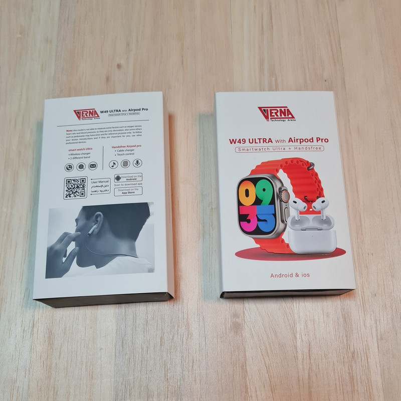 ساعت هوشمند ورنا مدل W49 Ultra with airpod pro دارای قابلیت های کنترل موسیقی (Music Player)، قابلیت مکالمه از طریق بلوتوث، پشتیبانی از زبان فارسی در منو و سیستم‌عامل بند سیلیکون