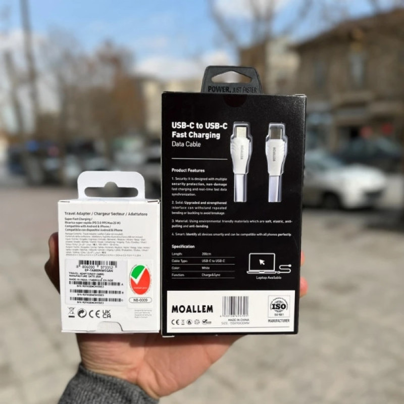شارژر دیواری 25 وات معلم مدل Galaxy A15 به همراه کابل تبدیل USB-C