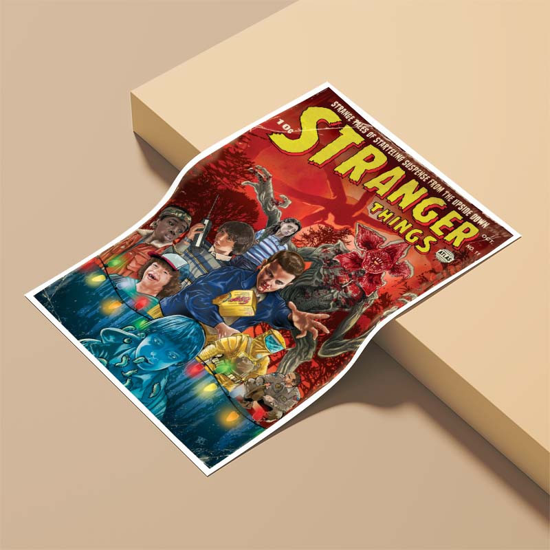 پوستر کارنيکا طرح چیزهای عجیب Stranger Things کد 90767 مجموعه 8 عددی