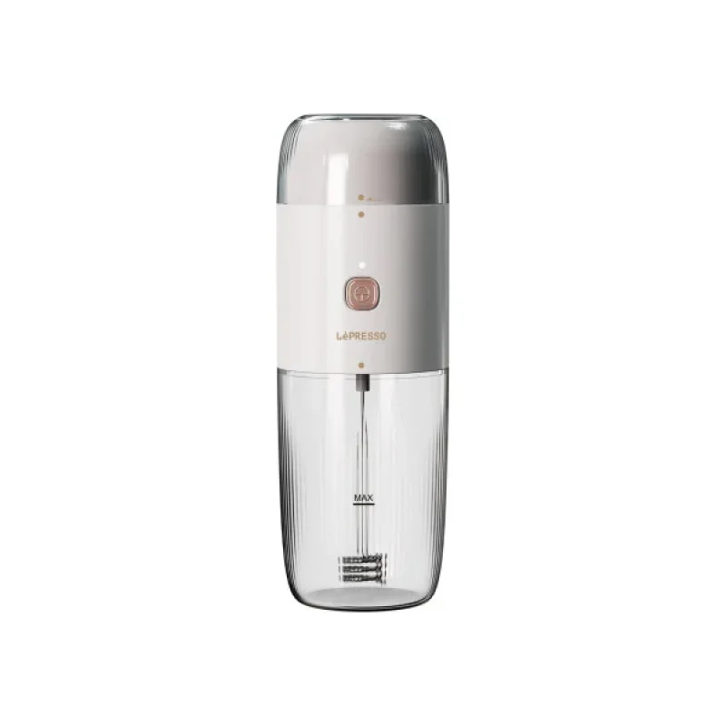قهوه ساز لپرسو مدل دستگاه دو کاره فوم ساز شیر و آسیاب قهوه لپرسو مدل LePresso LPMFGRWH 2IN1 Portable Milk Frother