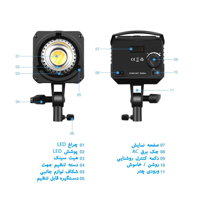 نور ثابت اوو مدل COB FillLight 400W