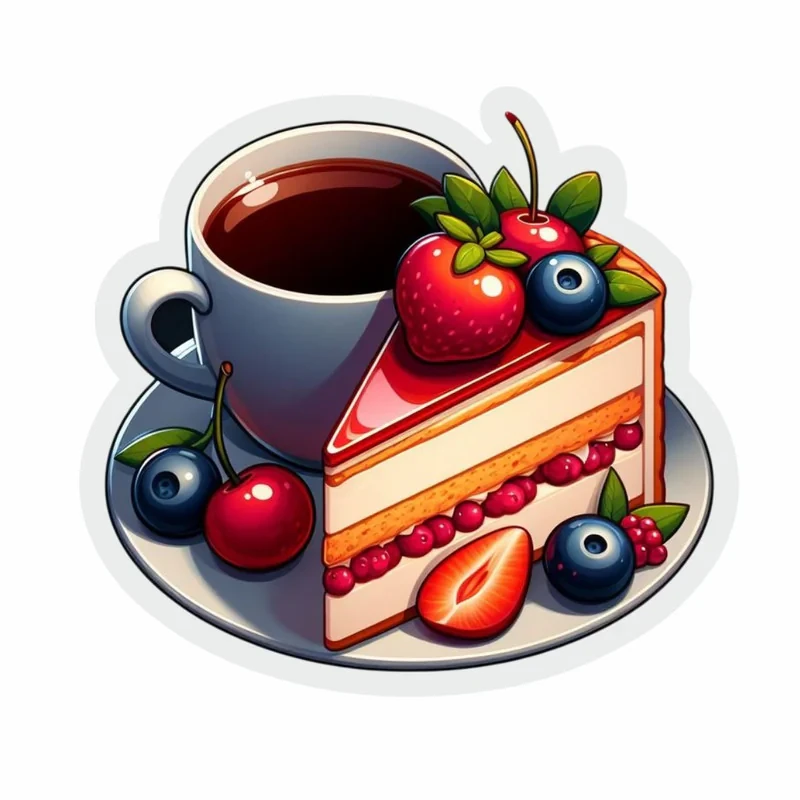مگنت مدل یخچالی طرح چای و کیک