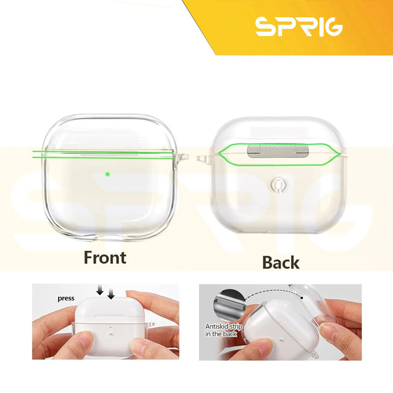 کاور اسپریگ مدل Hard Clear مناسب برای کیس اپل ایرپاد Airpod Pro  Airpod pro 2
