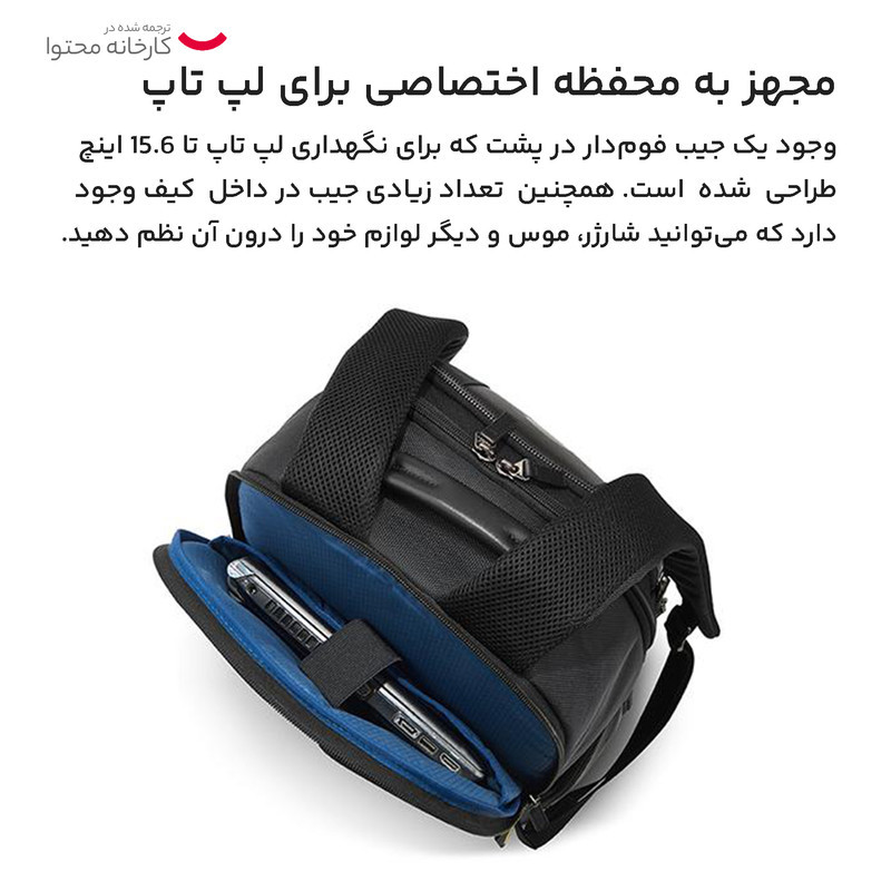 کوله پشتی لپ تاپ دلسی مدل WAGRAM کد 1199610 مناسب برای لپ تاپ 15 تا 17 اینچی