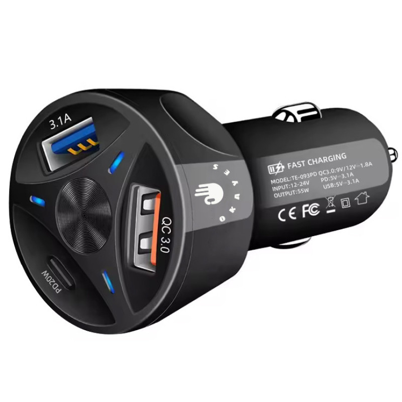 شارژر فندکی 38 وات اکی یس مدل PD1QC3USB200