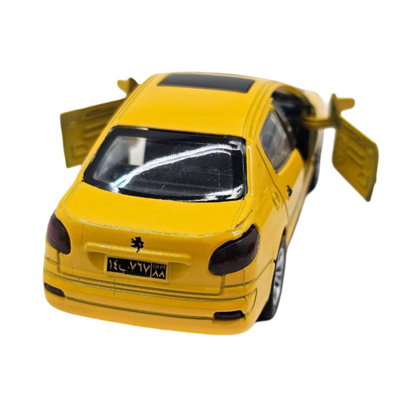 ماشین بازی ناب سل مدل پژو 207 فلزی موزیکال چراغدار عقب کش کد Peugeot 207 metallic musical with pull-back lights