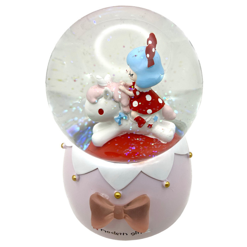 گوی موزیکال مدل پمپی modern girl طرح دختر و اسب شاخدار کد PAB7663