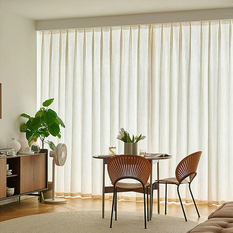 پرده تیکو دکو مدل کتان تور دوخت ساده سایز 280 × 800 سانتی‌متر