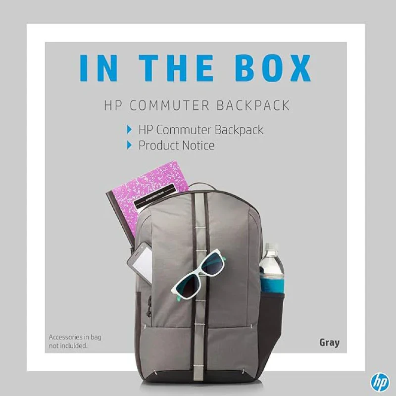کوله پشتی لپ تاپ اچ‌ پی مدل Commuter Backpack Gray مناسب برای لپ تاپ 14.1 تا 15.6 اینچی