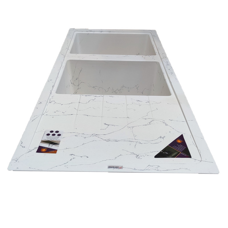 سینک ظرفشویی گرانیت توکار دو لگنه پارادایز مدل Carlo-Italy-414-WS