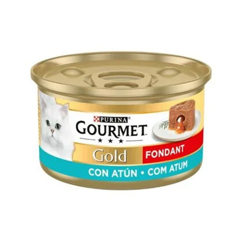 کنسرو غذای گربه بالغ گورمت مدل Gold Fondant بافت مغزدار با طعم ماهی تن وزن 85 گرم