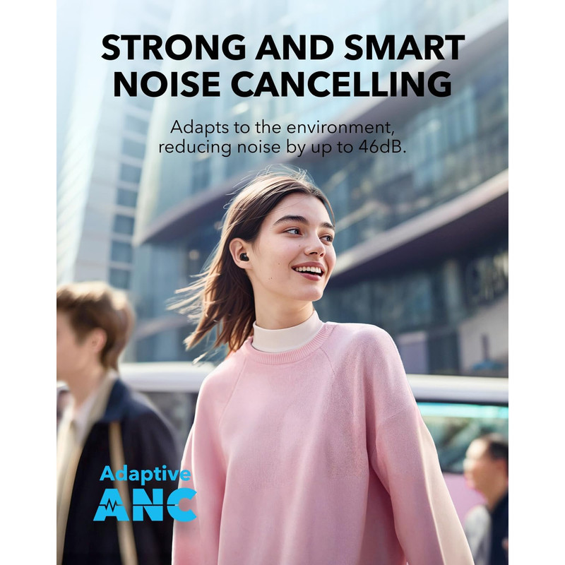 هدفون بلوتوثی انکر مدل A30i با نویز کنسلینگ فعال (ANC)، درگاه شارژ USB Type-C، دارای 4 میکروفون داخلی، مقاوم در برابر گرد و غبار