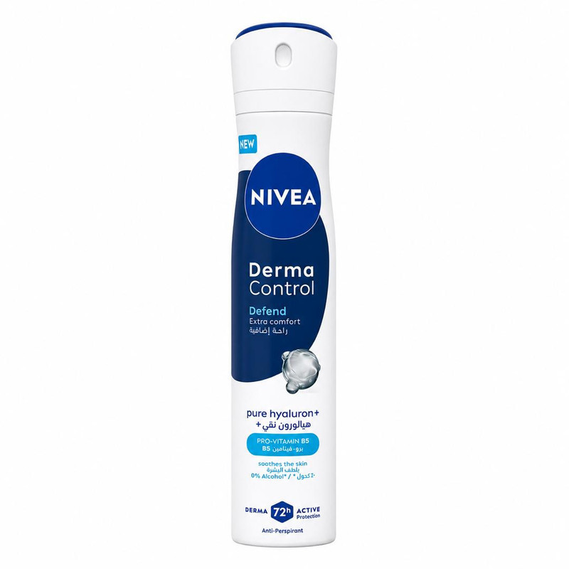 اسپری ضدتعریق نیوآ مدل 72H Derma Control Defend حجم 200 میلی‌لیتر