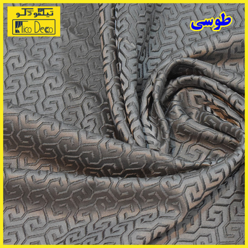 پرده پانچ تیکو دکو مدل ساتن ژاکارت طرحدار greek key مدل ابریشم بافت دار کد  سایز 280x140 سانتی‌متر