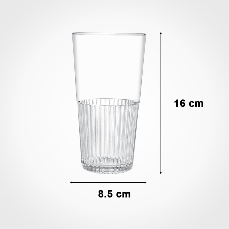لیوان لیمون مدل شیاردار کد H11 مجموعه 6 عددی