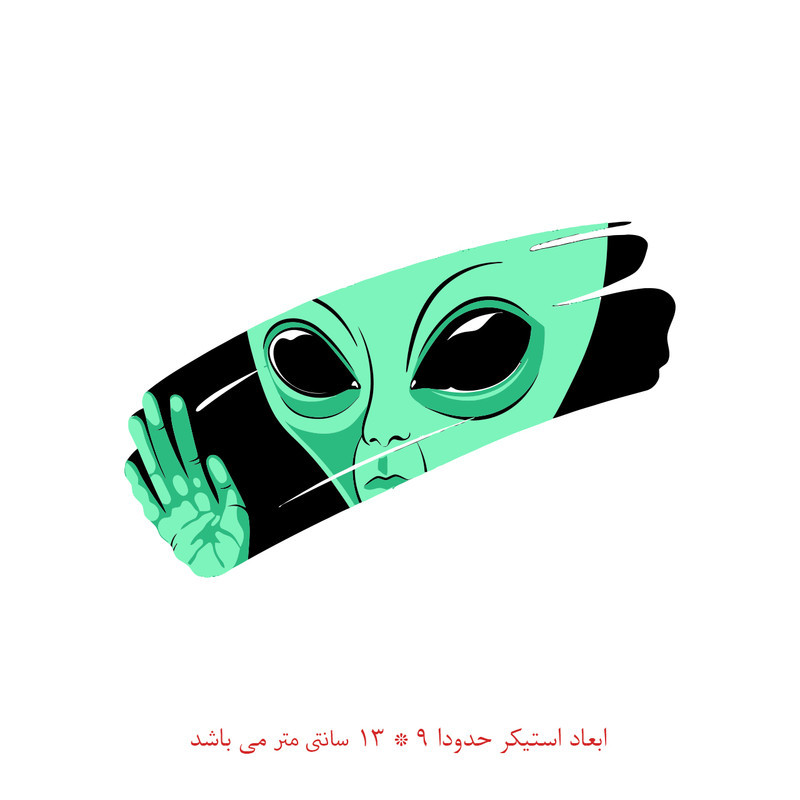 برچسب بدنه خودرو طرح آدم فضایی یوفو کد 2104