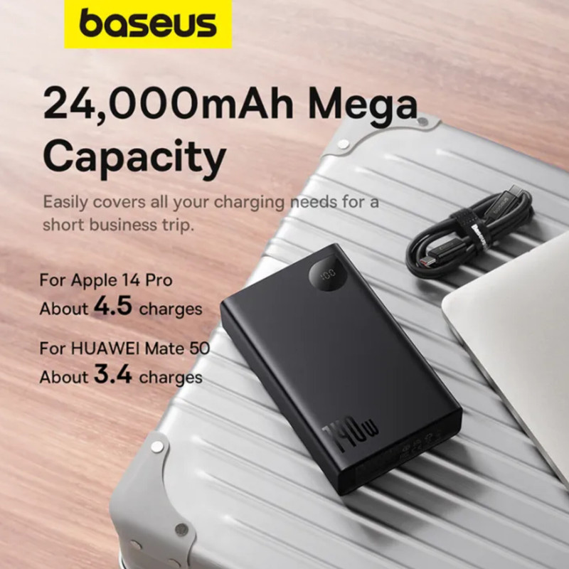 پاوربانک بیسوس مدل Adaman  140W ظرفیت 24000 میلی آمپر ساعت
