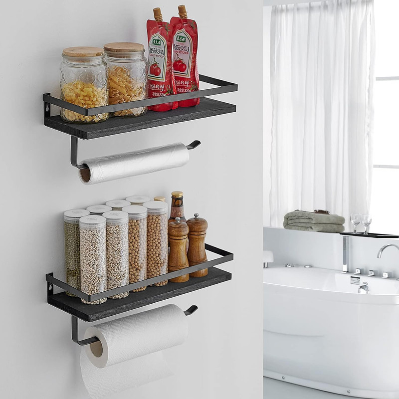 شلف دیواری حمام wood-steel مدل S