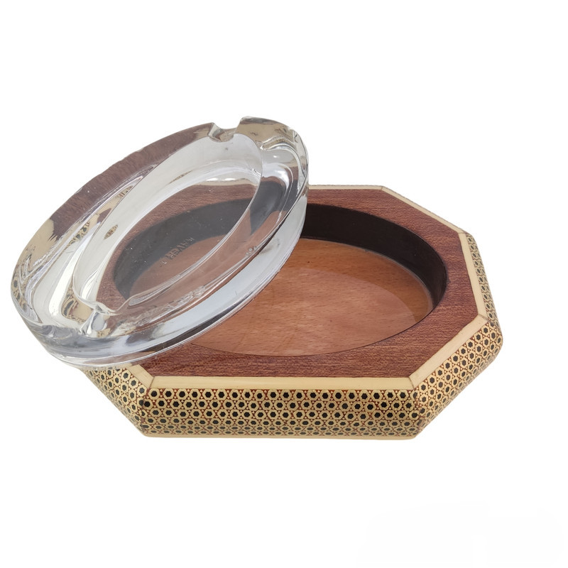 زیرسیگاری مدل بیضی خاتم کاری کد 01