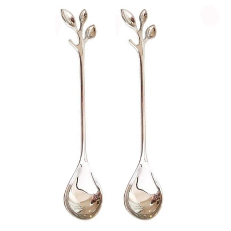 قاشق چای خوری مدل گلبرگ بسته دو عددی