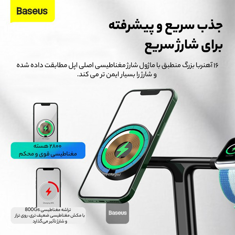 شارژر بی سیم باسئوس مدل WXTE000001