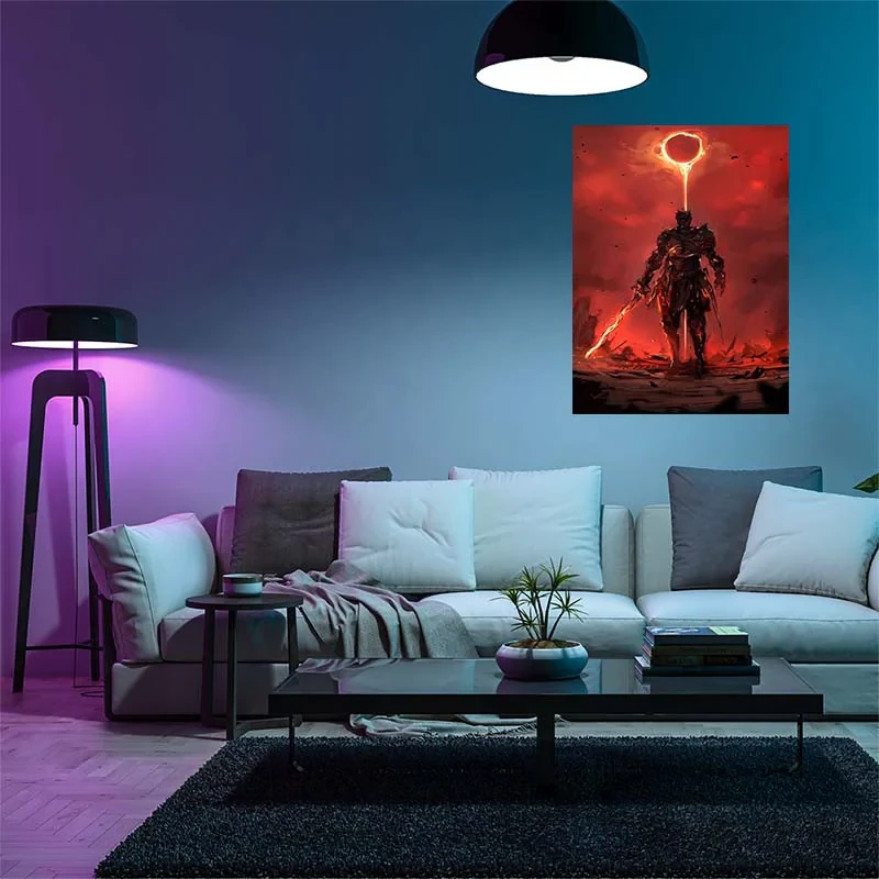 تابلو شاسي کارنيکا طرح دارک سولز Dark Souls کد 70861 مجموعه 4 عددی