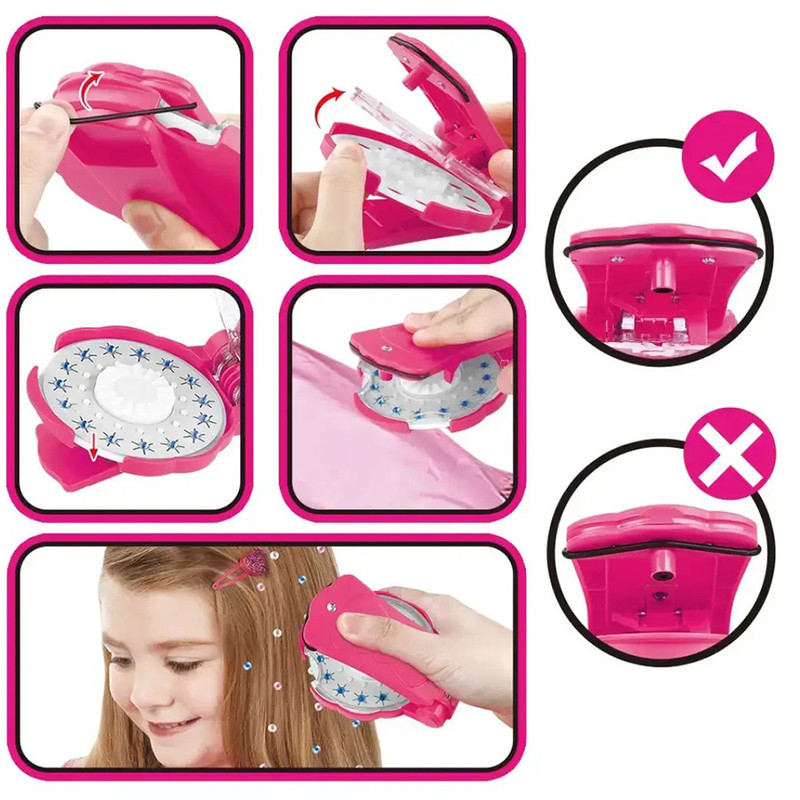 ست اسباب بازی لوازم آرایشی مدل دکمه زن مو طرح نگین زن کد 2-861