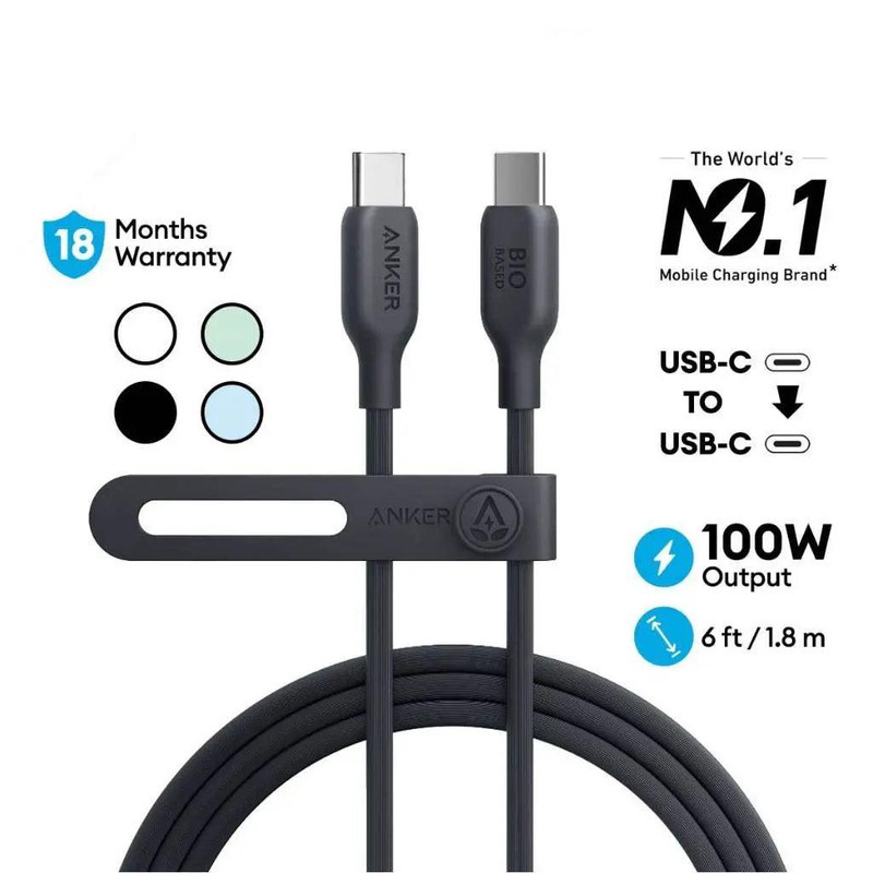 کابل USB-C انکر مدل 544Bio-Based A80F1 طول 0.9 متر