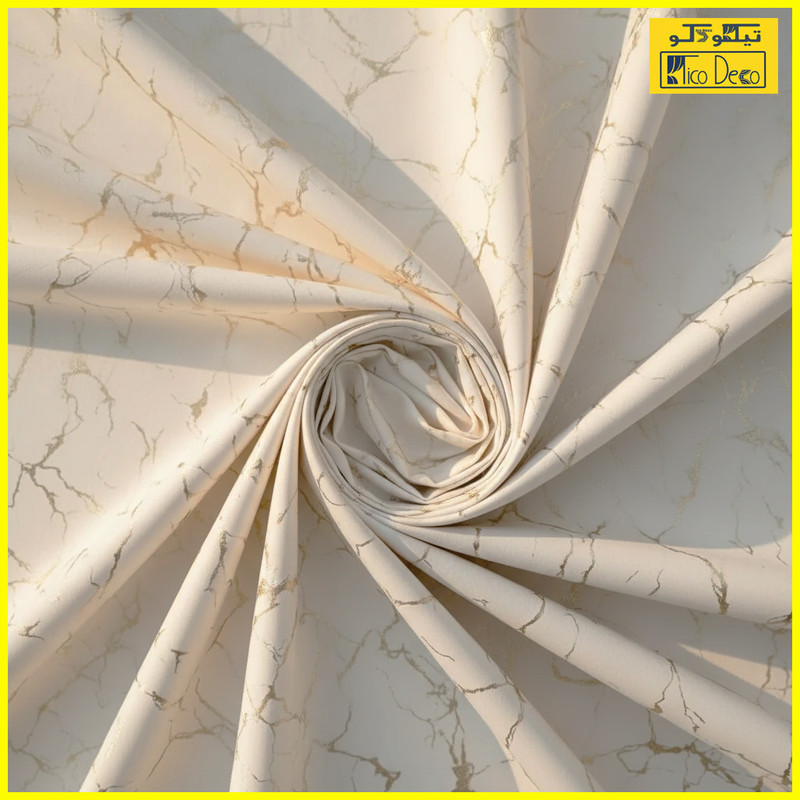 پرده تیکو دکو مدل دوخت ساده مخمل هازان طلاکوب سوپر گلد  سایز 280 × 300 سانتی‌متر