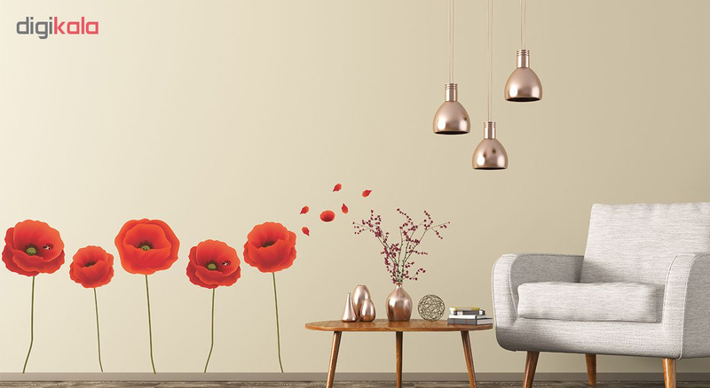 استیکر دیواری مدل Red flower love