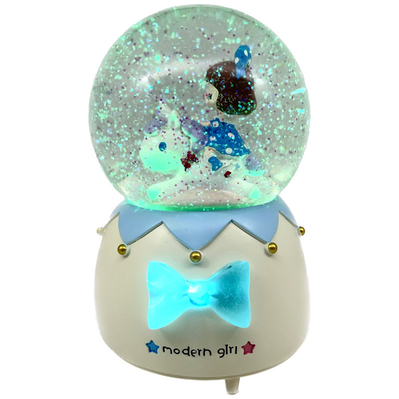 گوی موزیکال مدل پمپی modern girl طرح دختر و اسب شاخدار کد PAB7663