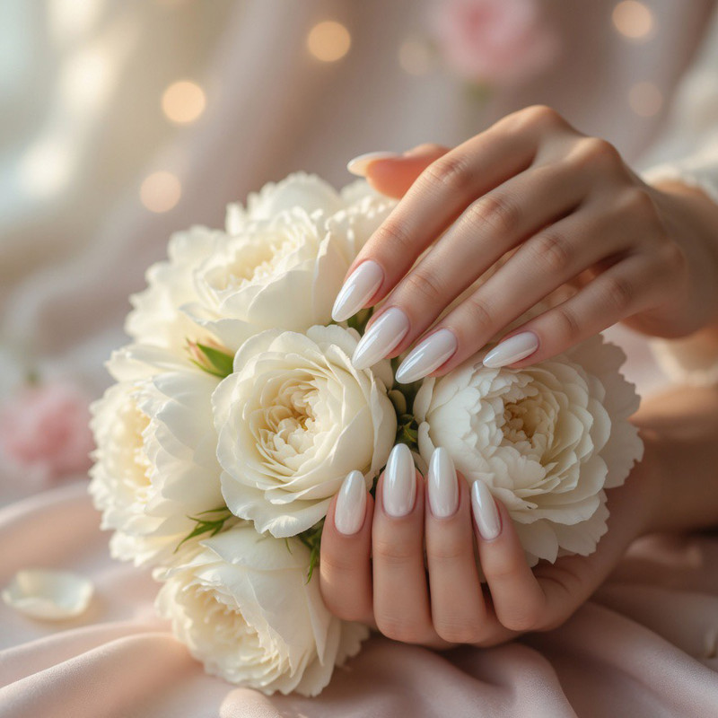 ناخن مصنوعی دست پینک کی مدل بادامی و بیضی کد 34 بسته 96 عددی