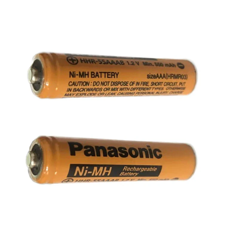 باتری نیم قلمی قابل شارژ تلفن بی سیم پاناسونیک مدل  (Ni-MHHHR-55AAAB(HRMR03  بسته دو عددی