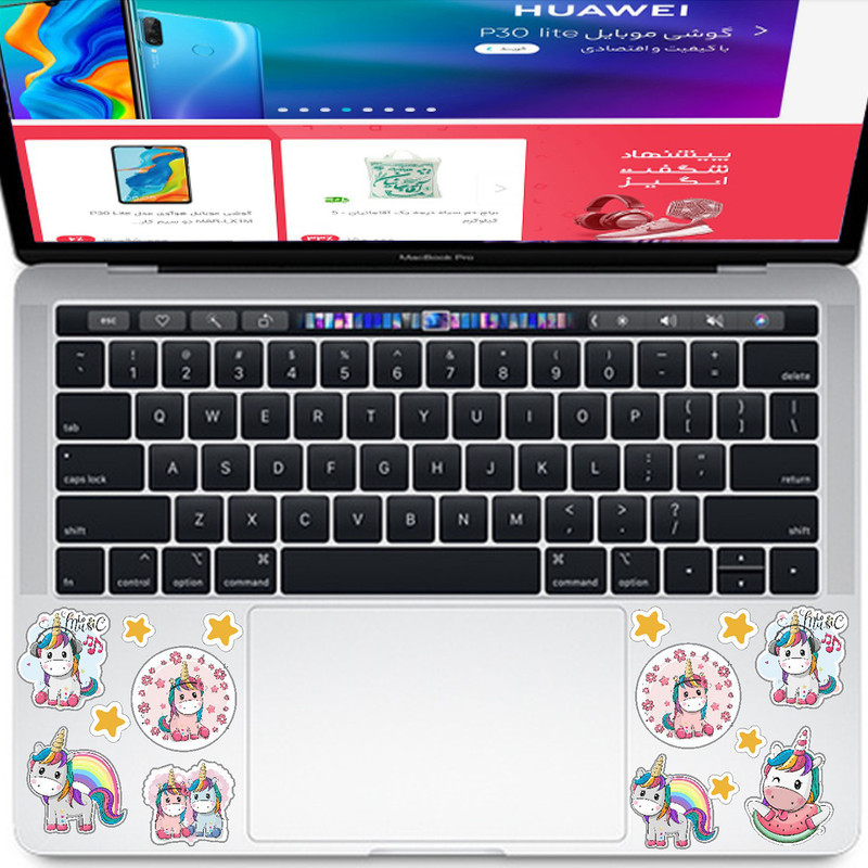 استیکر تزئینی موبایل و تبلت راتیانا مدل cute unicorn بسته 20 عددی