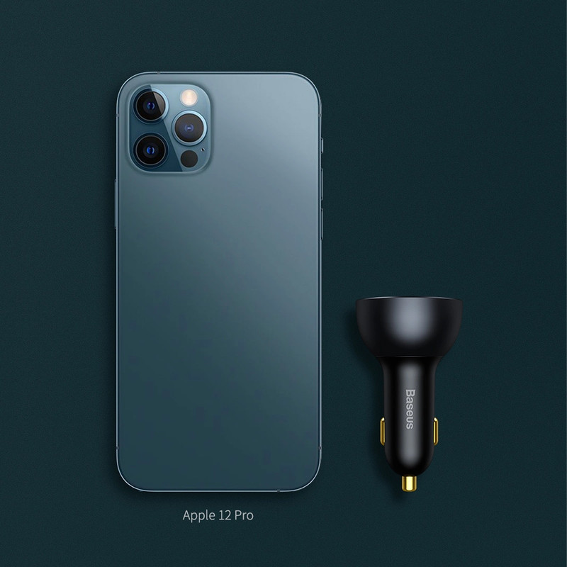 شارژر فندکی باسئوس مدل Multi-port Fast Charge 160W به همراه کابل تبدیل Usb-c