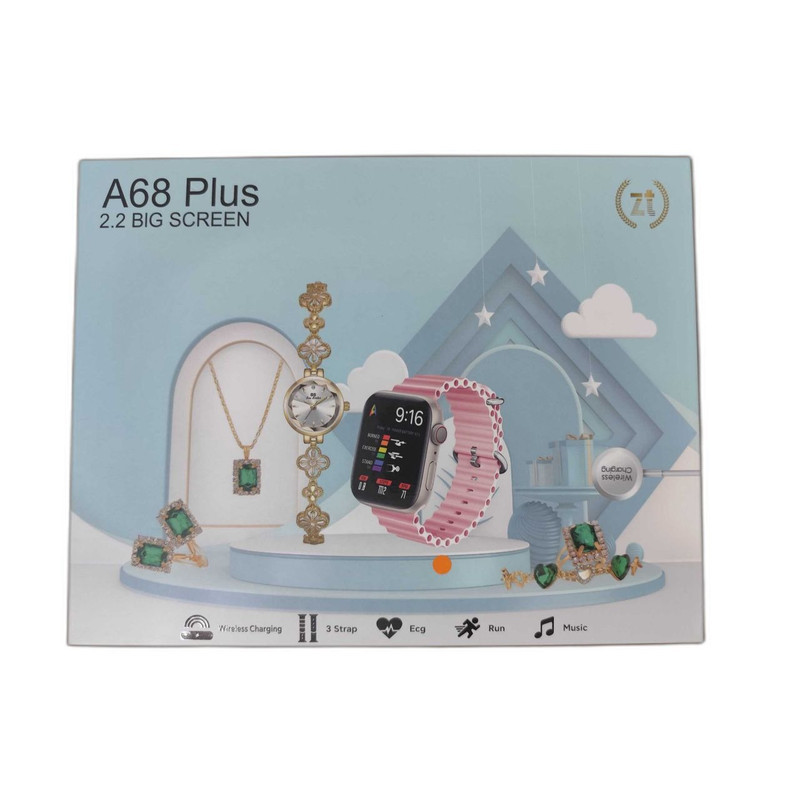 ساعت هوشمند 2.2 اینچی مدل A68 Plus با بند سیلیکونی