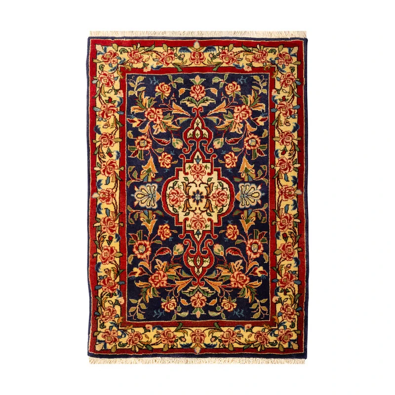 فرش دستبافت نیم متری طرح بیجار کد 97P602 زمینه سرمه ای