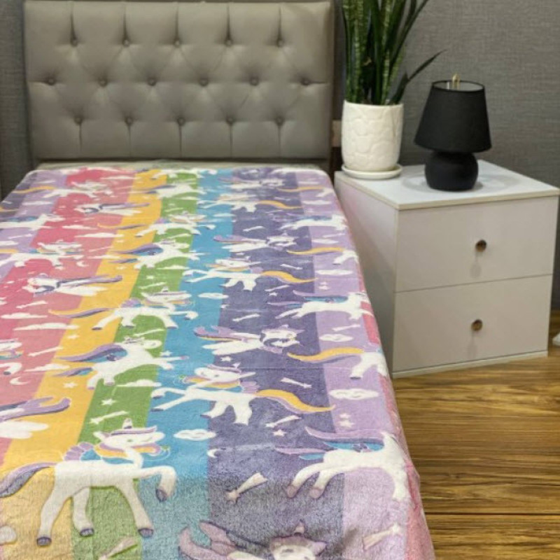 پتو مسافرتی 1 نفر ویراگیتا مدل شبنما یونیکورن الوان سایز 150x200 سانتی‌متر