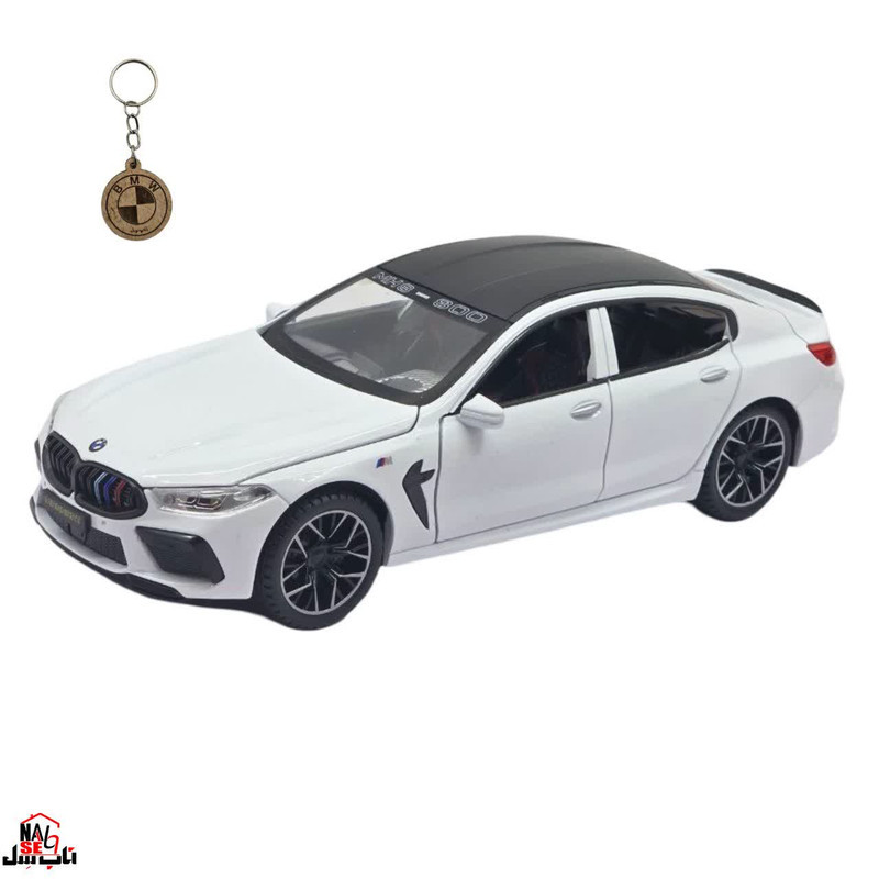 ماکت ماشین ناب سل مدل بی ام و فلزی چراغدار موزیکال BMW M8 MANHART به همراه جاسوییچی